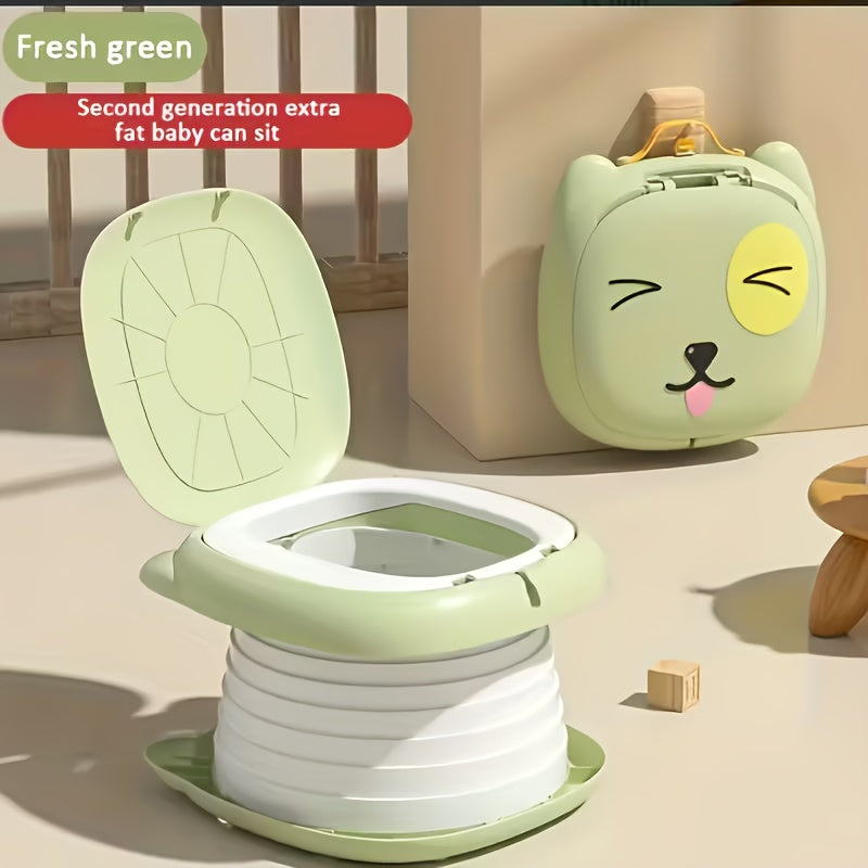 Foldable Portable Children’s Small Toilet with Cute Joyful Face – Pink, Yellow, Green