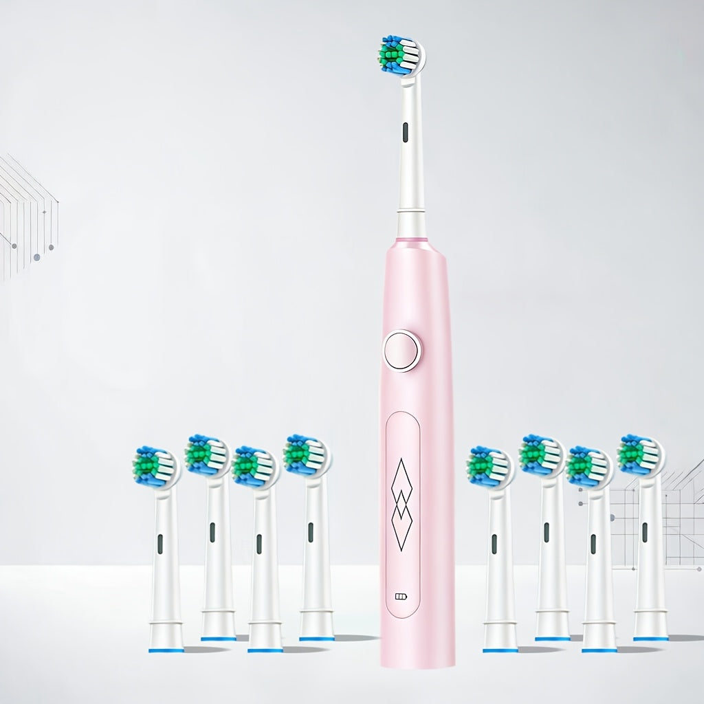 Sleek Black USB Rechargeable Sonic Electric Toothbrush with Soft Bristles, 5 Cleaning Modes and 4 Bonus Brushes