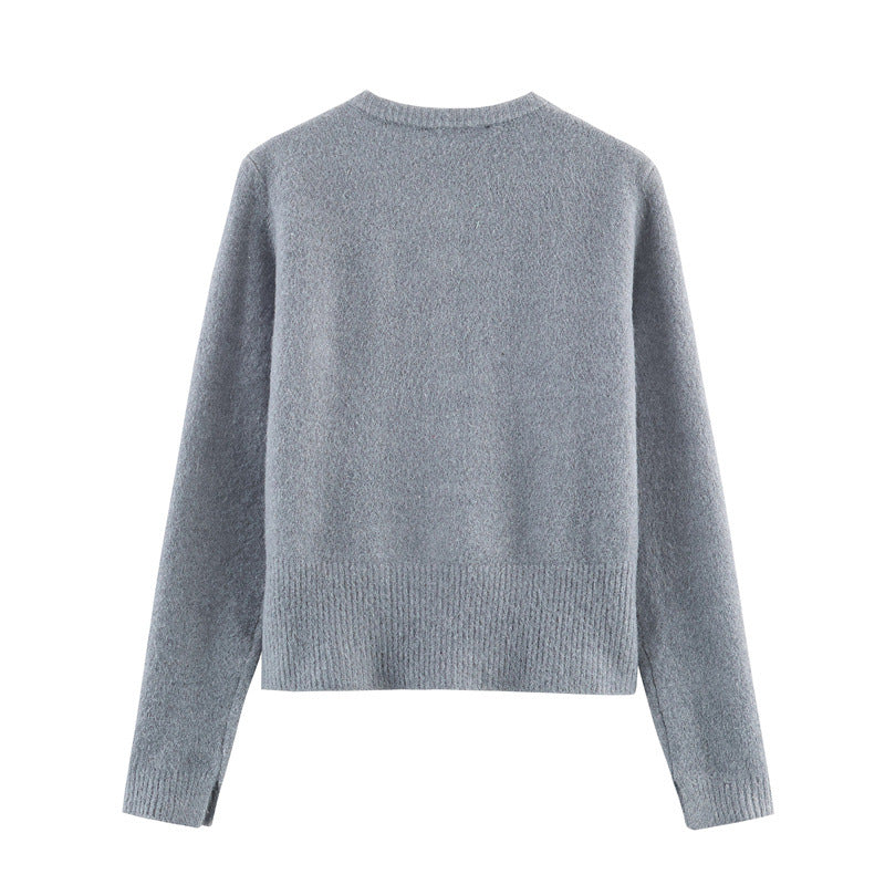 European and American Style Fashionable Spherical Button Knitted Coat