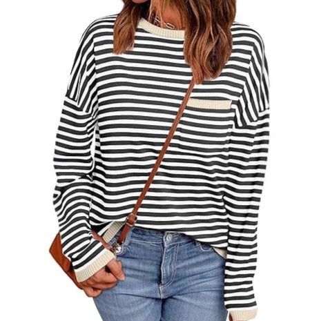 Casual Striped Long-Sleeve Top – Effortless Everyday Style