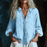 Cotton-linen Style Button-up Womens Shirt New Arrival