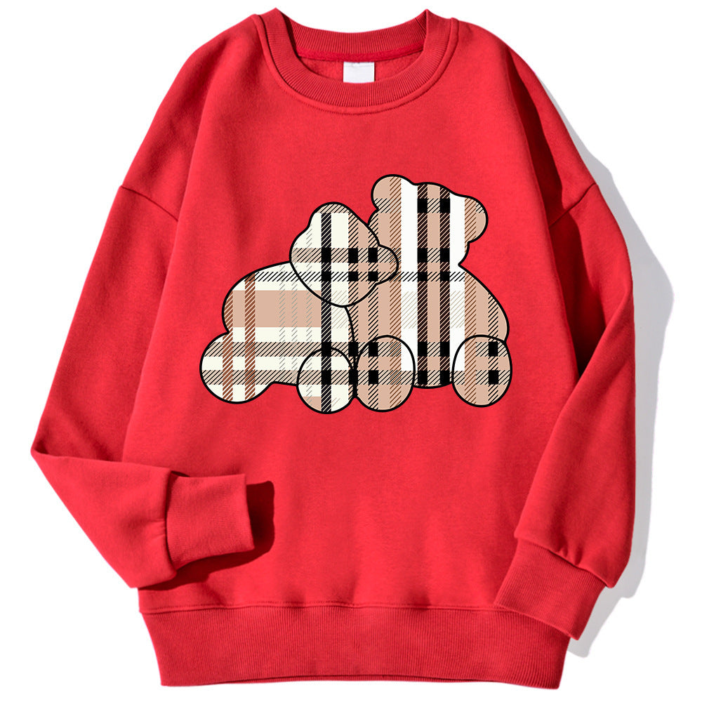 Cute Floral Bear Long Sleeve Pullover Sweater