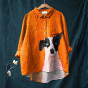 Casual Long-sleeve Shirt With Animal Print Long Sleeves