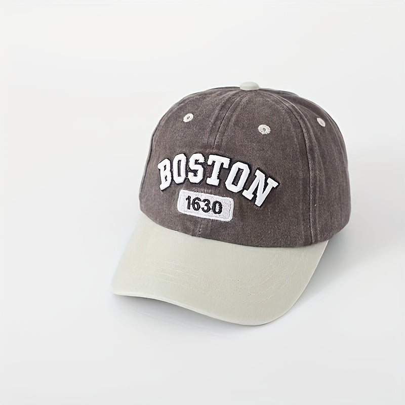 Kids Baseball Cap with 3D Embroidery, Washable Outdoor Sun Hat, Unisex 3-14 Years