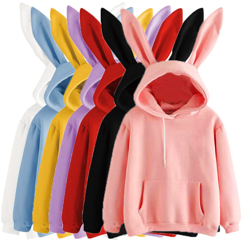 Harajuku Cute Rabbit Ear Hooded Sweatshirt