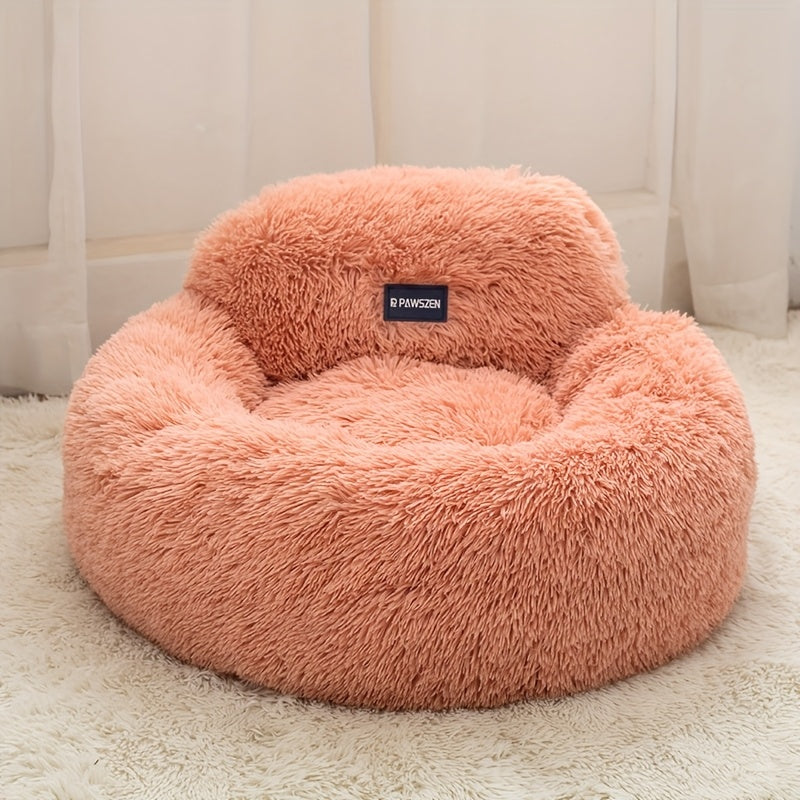 Fluffy And Warm Dog Bed, 100Cm/39.37In, Suitable For Indoor Autumn And Winter, Suitable For Small Dogs, Medium Dogs And Cats, With A Pillow To Protect The Neck, Soft And Full Filling, Not Easy To C...