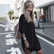 Women's Rayon Lapel Loose Casual Top Shirt