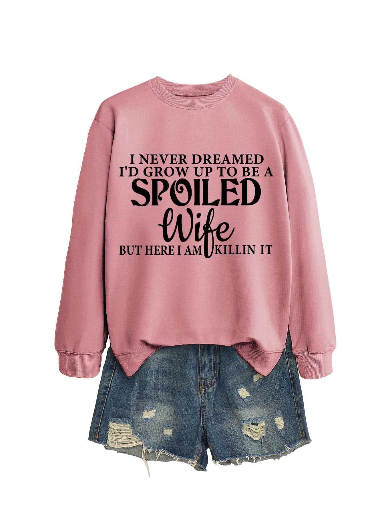 Women's Letter Print Crew Neck Casual Sweatshirt