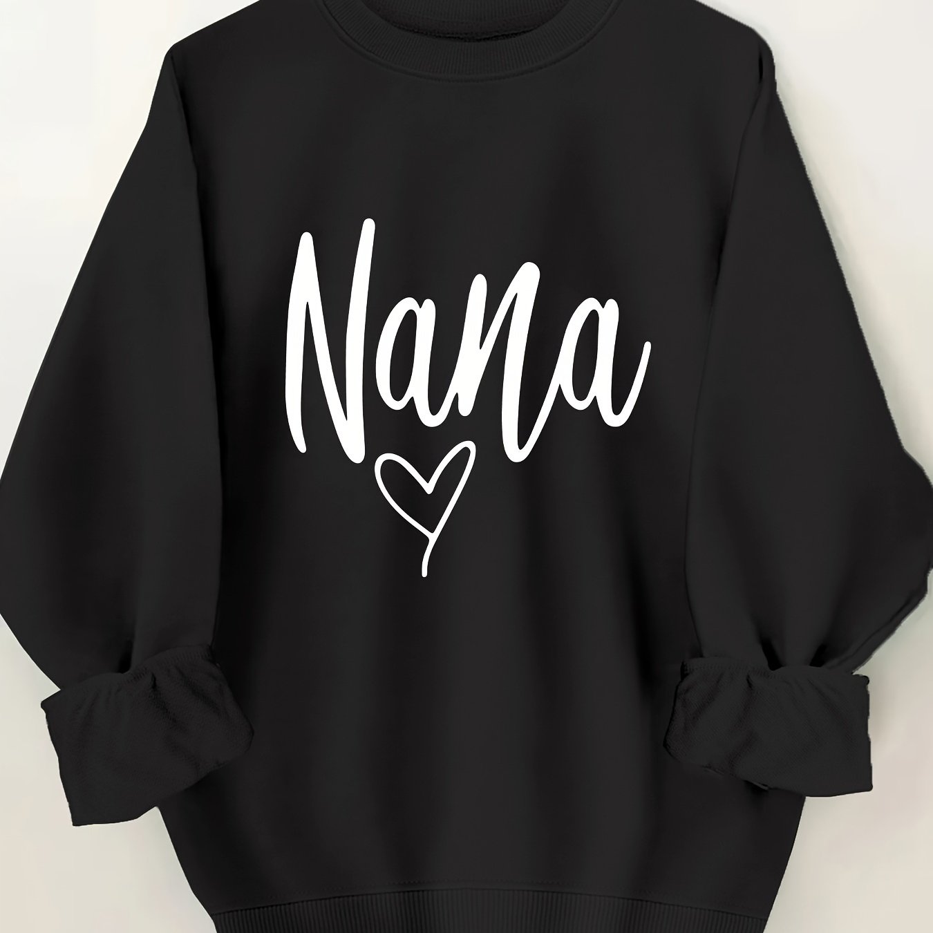 Plus Size Round Neck Letter Print Sweatshirt