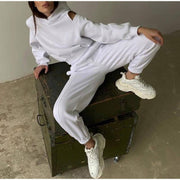 Women's Casual Hooded Sweatshirt & Trousers Lounge Suit