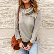 Colorblock Slim-Fit Pullover Sweatshirt with Topstitching