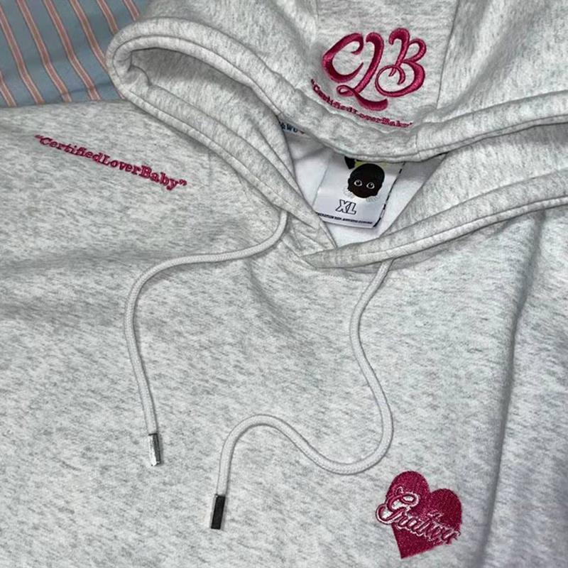 Women's Angel Embroidery Loose Casual Hoodie