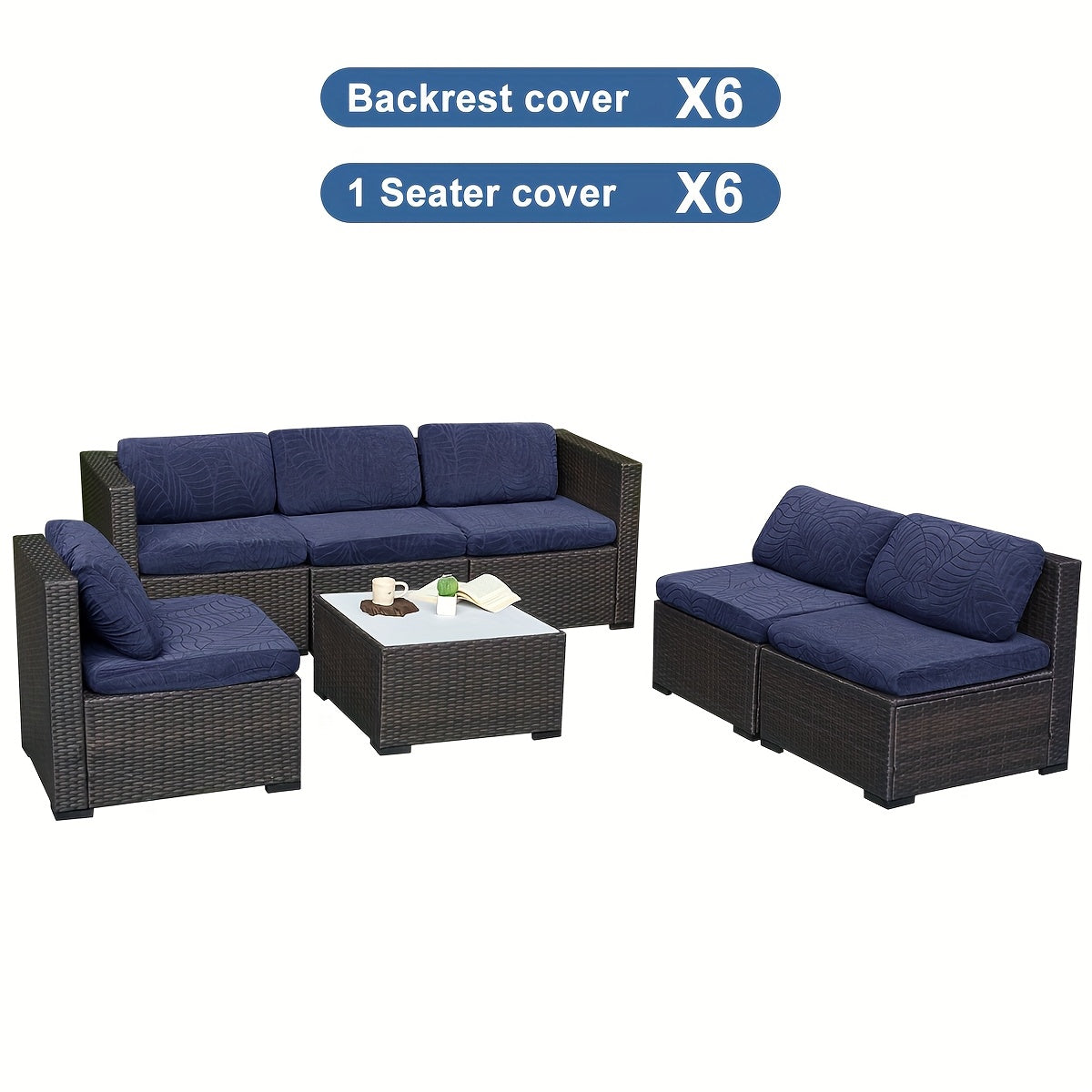 12/14pcs Stretch Large Leaf Jacquard Outdoor Terrace Cushion Covers Sofa Chair Covers Sofa Covers Pillow Covers Replacement Furniture Covers Suitable for Pets Washable