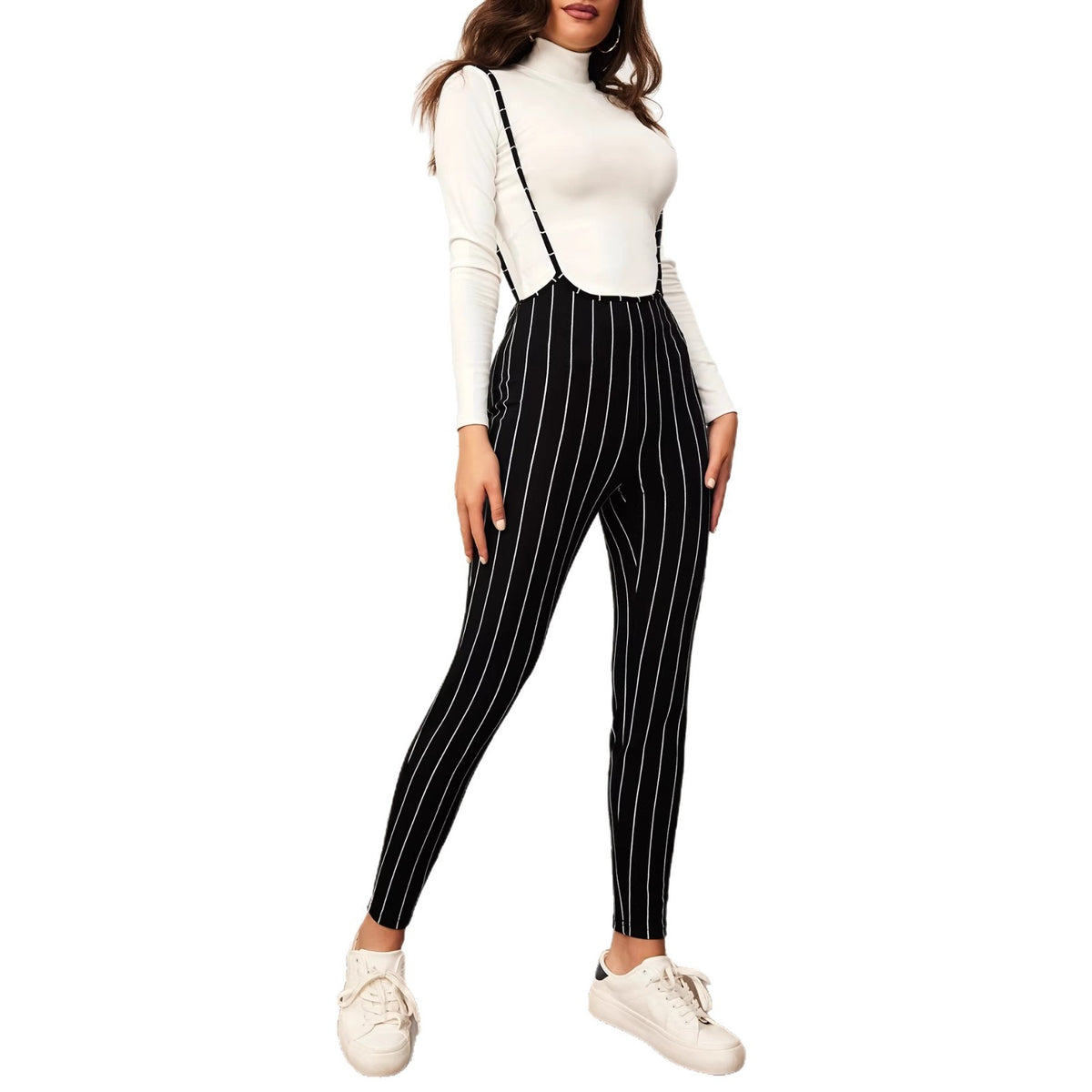 Women's Elegant Casual High-Waist Suspender Jumpsuit