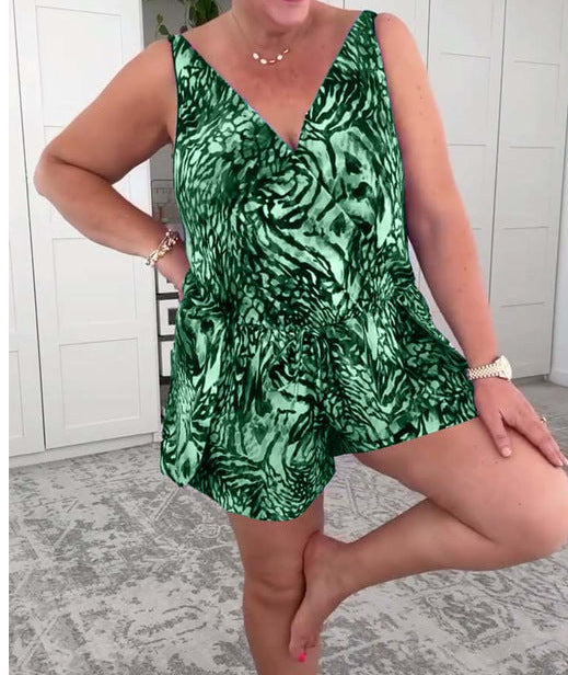 Chic Printed One-Piece Swimsuit for Beach & Pool
