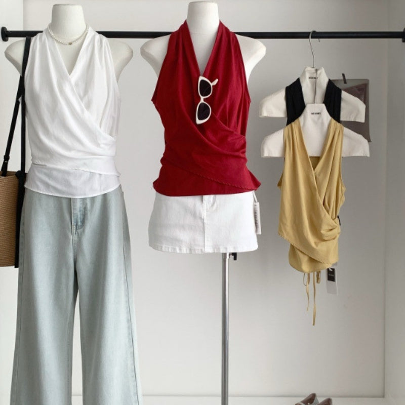 Versatile Korean Halterneck Vest – Slim Fit, Casual Comfort