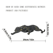 1pc Black Leopard Statue - Modern Resin Animal Sculpture with Dynamic Pose, Elegant Home Decor for Living Room, Office, Bookshelf - Durable Indoor/Outdoor Decoration