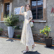 Womens Summer Gentle-style Floral-print Dress