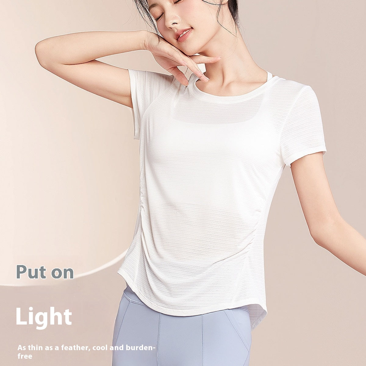 Lightweight Quick-Dry Yoga Blouse – Breathable Short Sleeve Top