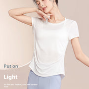 Lightweight Quick-Dry Yoga Blouse – Breathable Short Sleeve Top