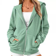 Women's Long-Sleeve Zip Hooded Athletic Sweatshirt