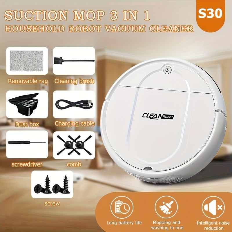 Robot Vacuum Cleaner, 3-in-1, Sweeping, Mopping, And Vacuuming All In One, 4, 000 Pa Powerful Suction, Up to 90mins Runtim, Low Noisesuitable for Hard Floors, Flatmarble Tiles And Wood Floor, Dorm...