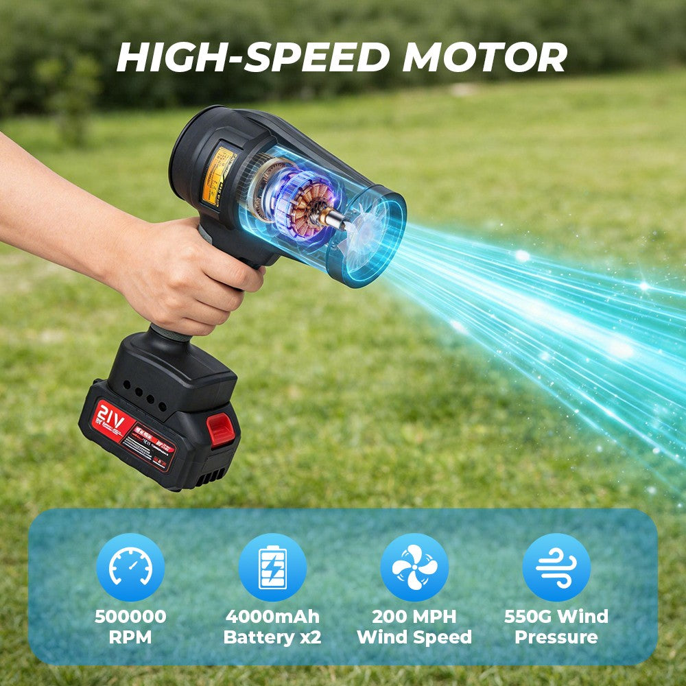 Cordless Leaf Blower - Turbo Jet Dry Air Blower Fan for Gardening