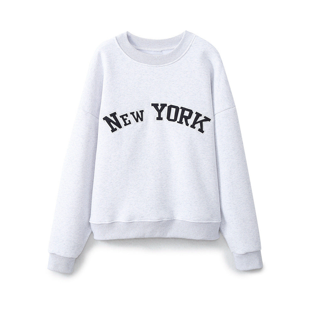 Cozy Embroidered Flannel Pullover Sweater