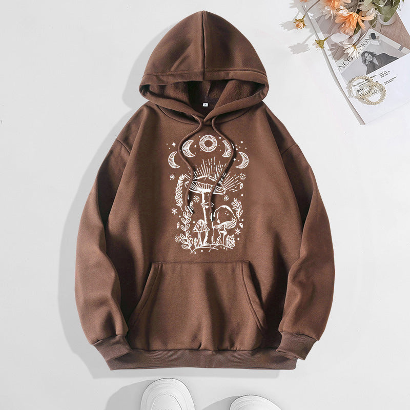 Velvet Thickened Hooded Sweatshirt with Heel Wrap