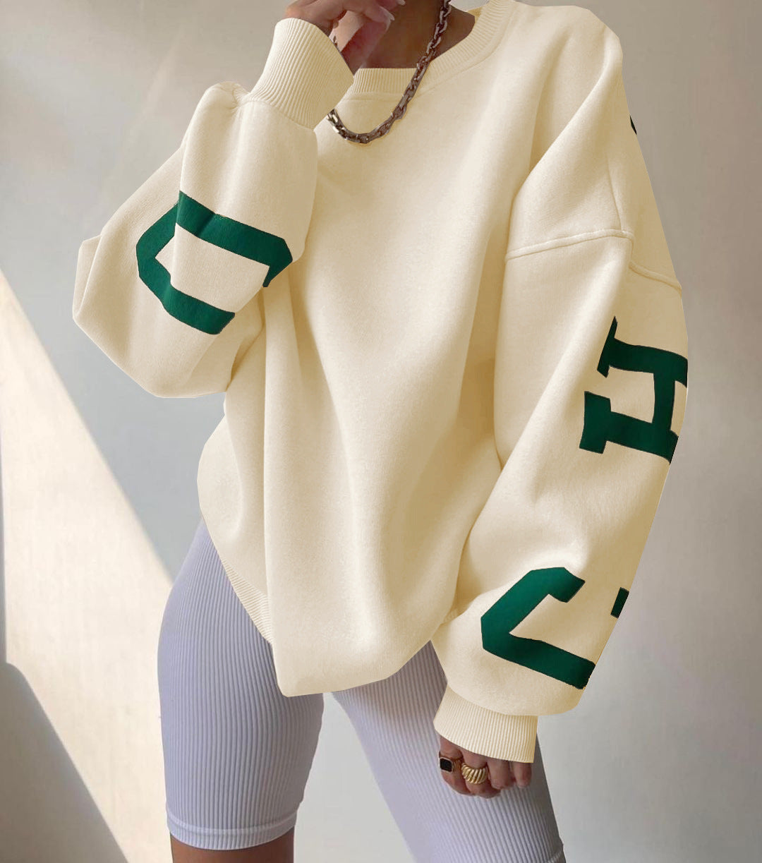 Women's Cozy Printed Thickened Long-Sleeve Sweater