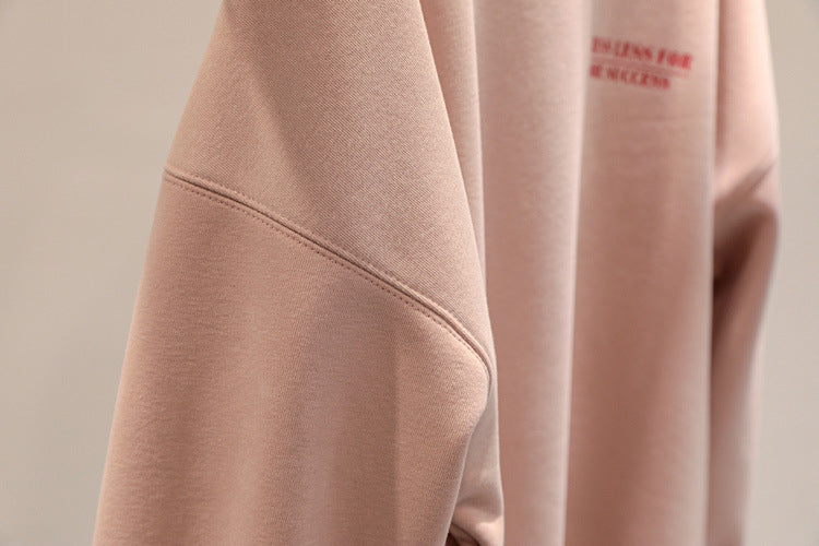 Women's Fleece-Lined Thick Lazy Round Neck Loose Sweatshirt