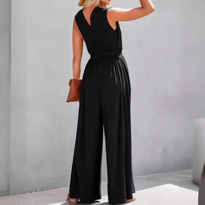 Elegant V-Neck Sleeveless Formal & Casual Women's Jumpsuit