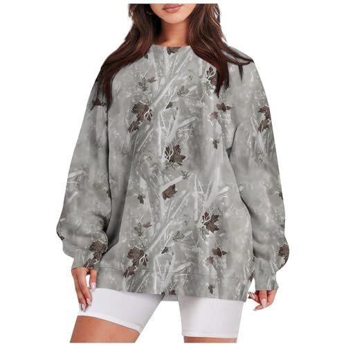 3D Digital Print Casual Long-Sleeve Round Neck Pullover