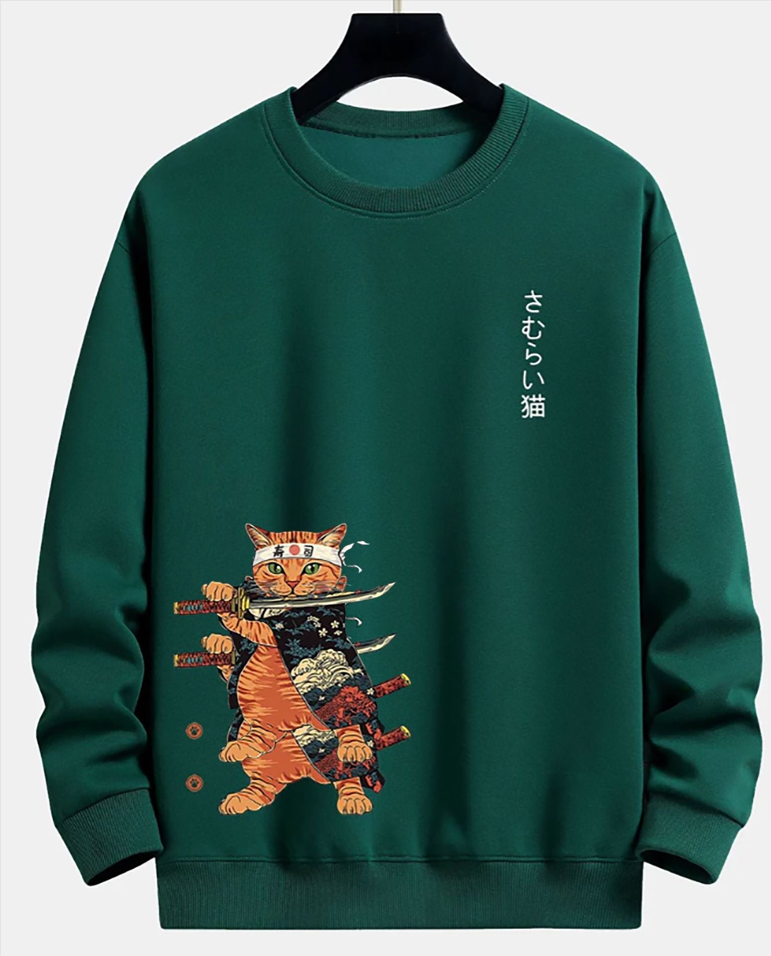 Japanese Anime Cat Print Oversized Cotton Hoodie