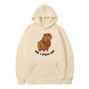 Cute Capybara Korean Style Loose Hoodie Sweatshirt