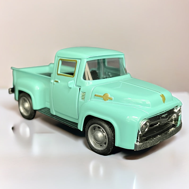 Vintage alloy metal pickup truck ornament for home or office decor