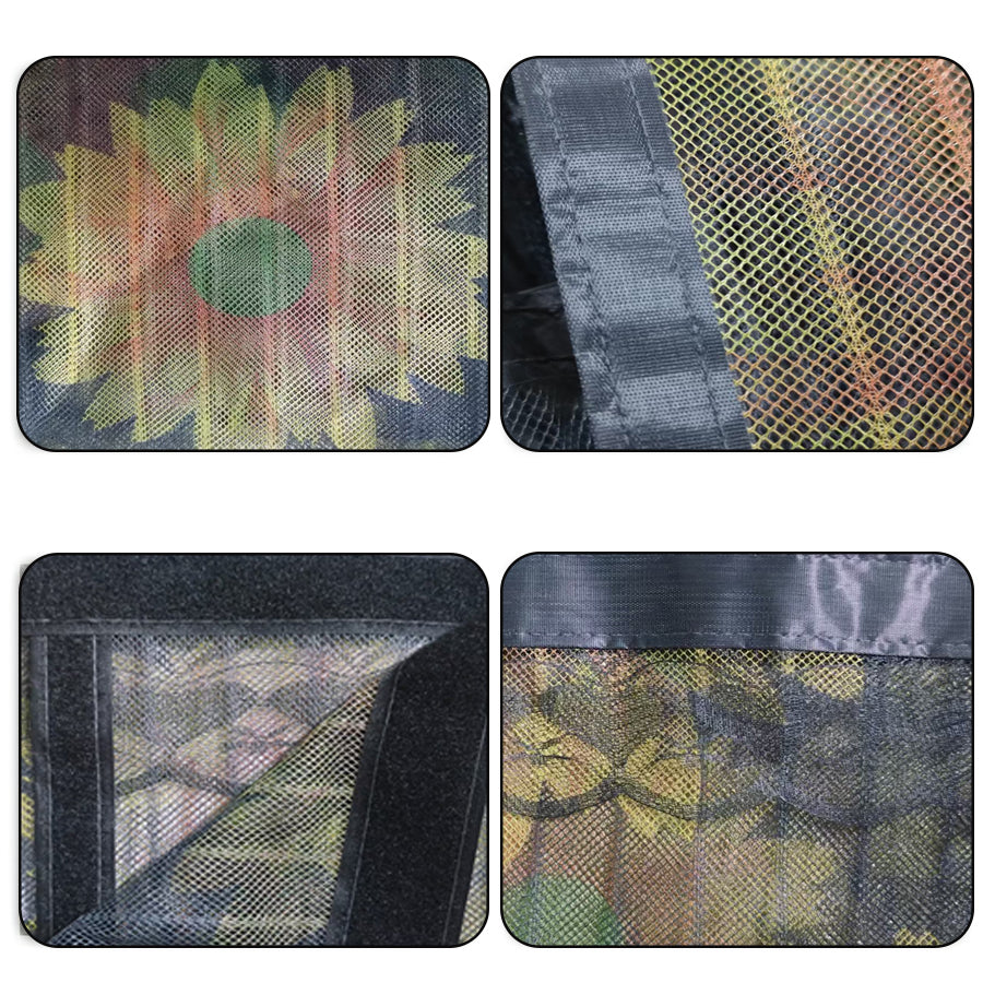 Magnetic Screen Door, Sunflower Print Mesh Curtain with Lace Edge, Hands-free Self-closing Insect Mosquito Net, Keep Bugs Out Pet Friendly, Fits Single Door for Home Patio Kitchen Doorway