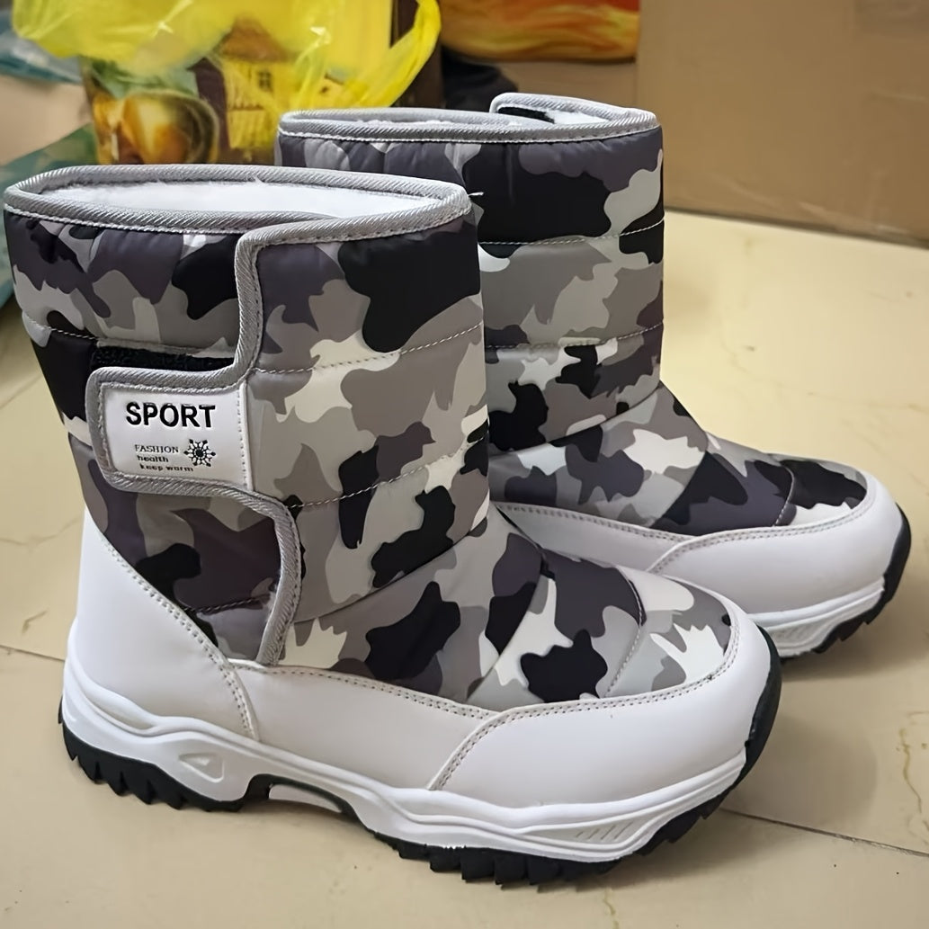 Unisex High‑Top Winter Snow Boots in Camouflage