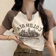Retro 3D Letter T-Shirt – Slim Fit, Streetwear Chic