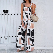Women's Loose All-match Casual Printed Jumpsuit
