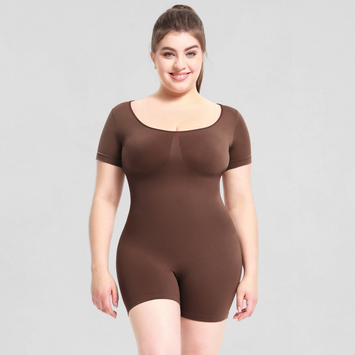 Seamless Short Sleeve Bodybuilding Fitness Jumpsuit