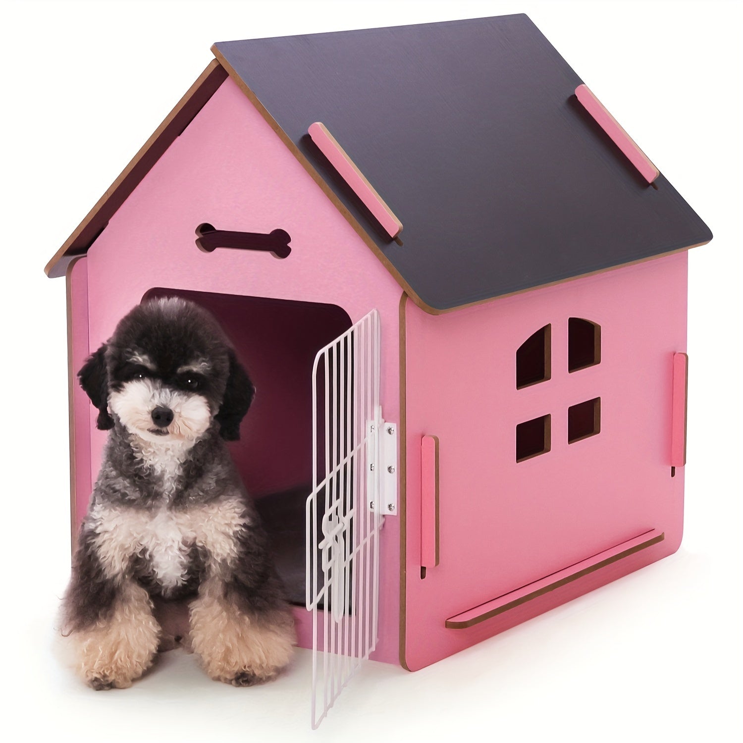 Dog House Indoor For Small Dogs Or Cats, Cozy Wooden Design, Small Indoor Bed House, With Air Vents And Elevated Floor Warm Dog Cave