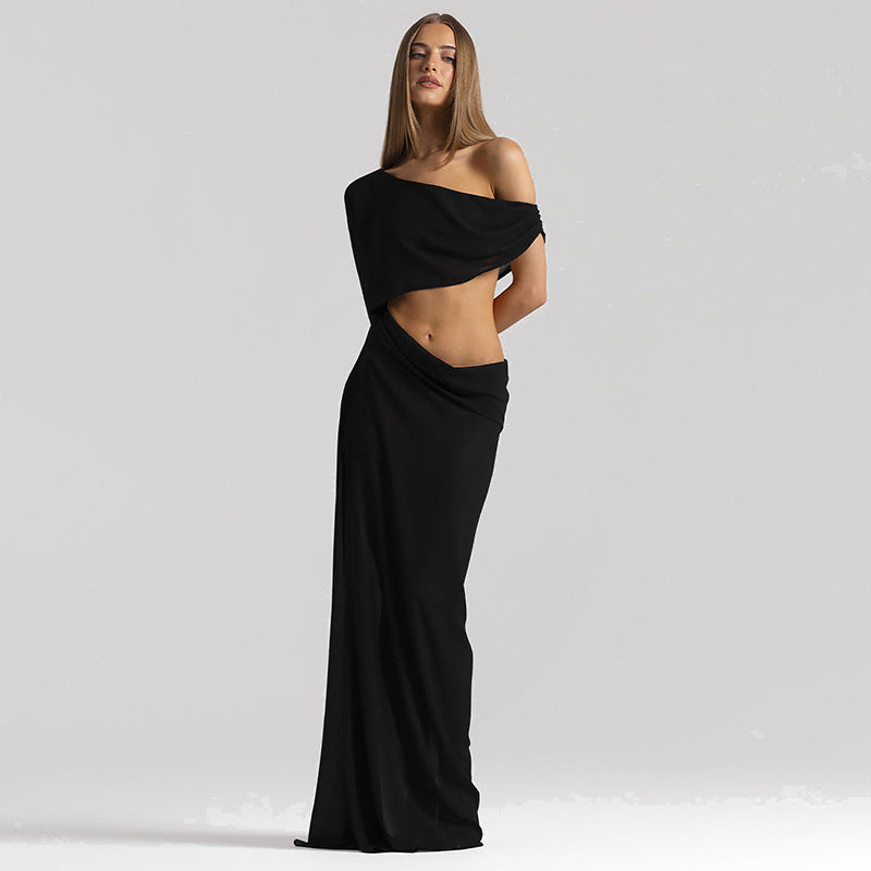 Chic One-Shoulder Chiffon A-Line Summer Dress