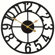 Modern Metal Wall Clock Home Decor Clocks for Living Room Kitchen Bathroom, Wrought Iron Decorative Clock with Large Numerals, Silent Timepiece Walls Art Interior Decoration