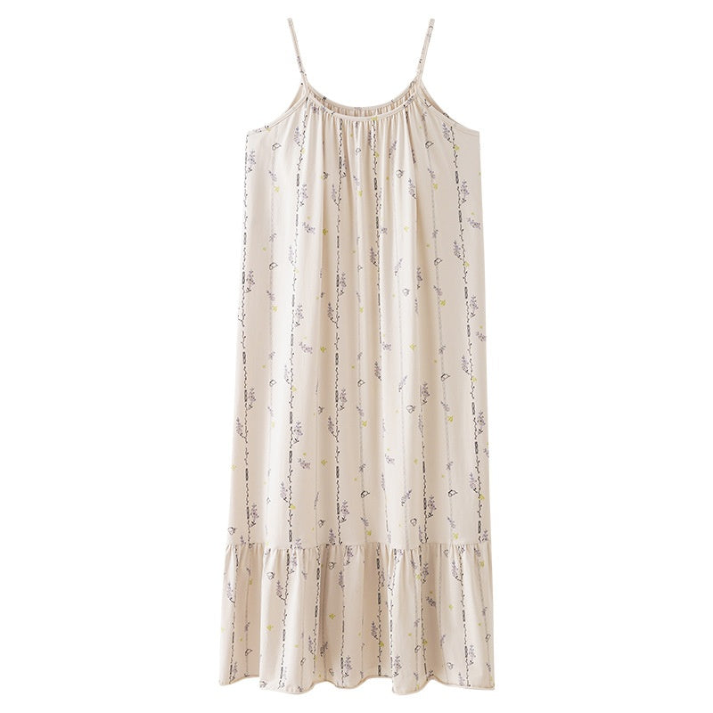 Womens Suspender Nightdress with Chest Pads
