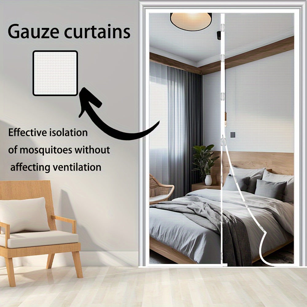 Magnetic Mosquito-proof Door Curtain, Summer Upgraded Screen Window, No Need to Drill, Mesh Curtain - Keeps Insects Out While Allowing Ventilation, Classic Style, Suitable for Bedrooms, Living Rooms