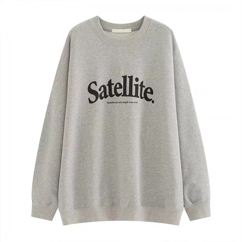 Retro Letter Knit Pullover Loose Fall Sweater