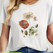 Floral Print Short Sleeve Tee – Fresh, Casual Comfort
