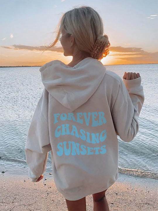 Colorful Letter 3D Printed Loose Hooded Sweatshirt