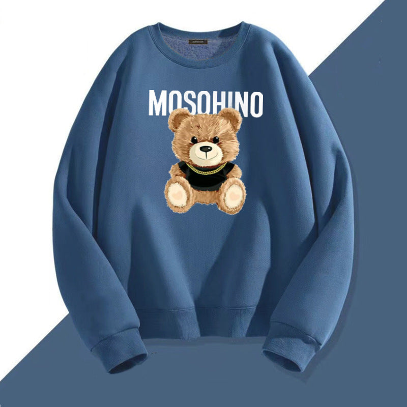 Cute Bear Print Couple Hoodie Matching Sweatshirt